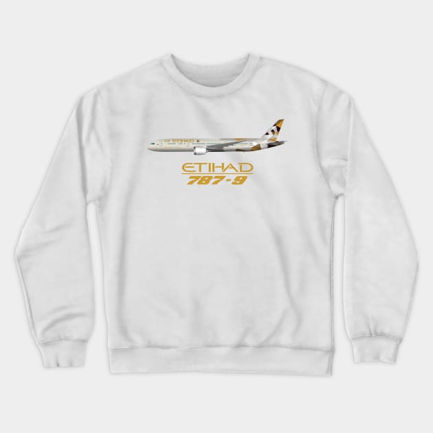 Etihad 787-9 Crewneck Sweatshirt by SteveHClark